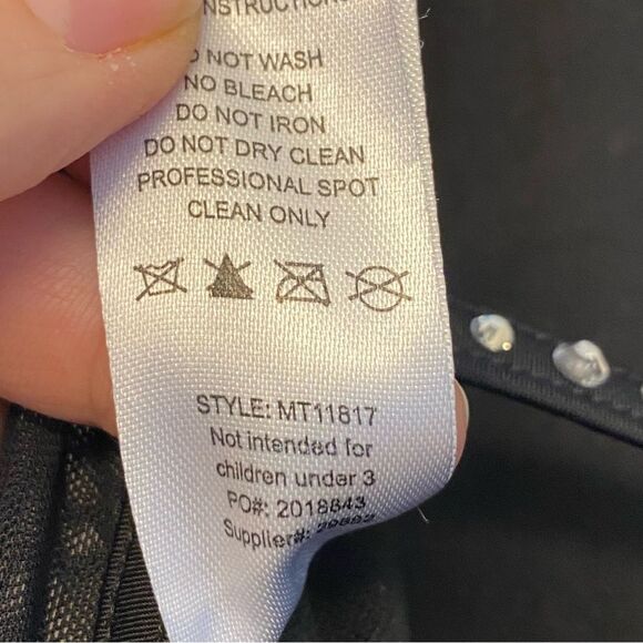 Weissman solo custom Dance costume black Long Poet Sleeve Leotard MT11817 MC - Picture 11 of 14